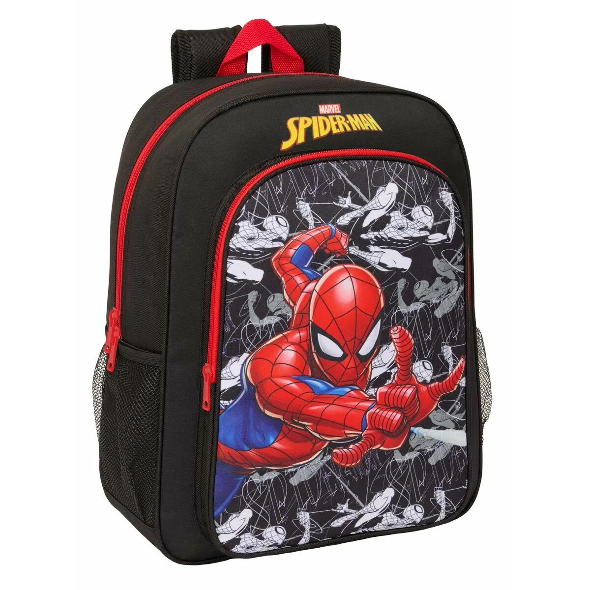 Mochila Escolar Spider-Man Negro Rojo 33 x 42 x 14 cm