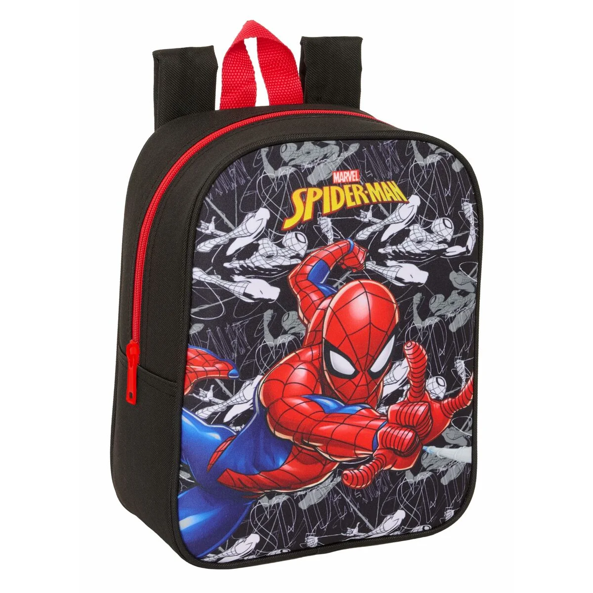 Mochila Escolar Spider-Man Negro Rojo 22 x 27 x 10 cm