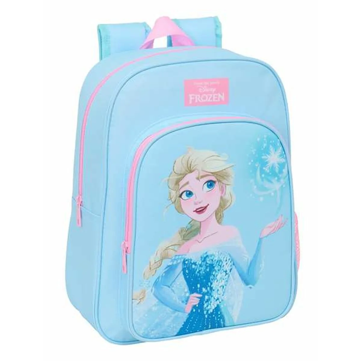 Mochila Escolar Frozen Azul Rosa 26 x 34 x 11 cm