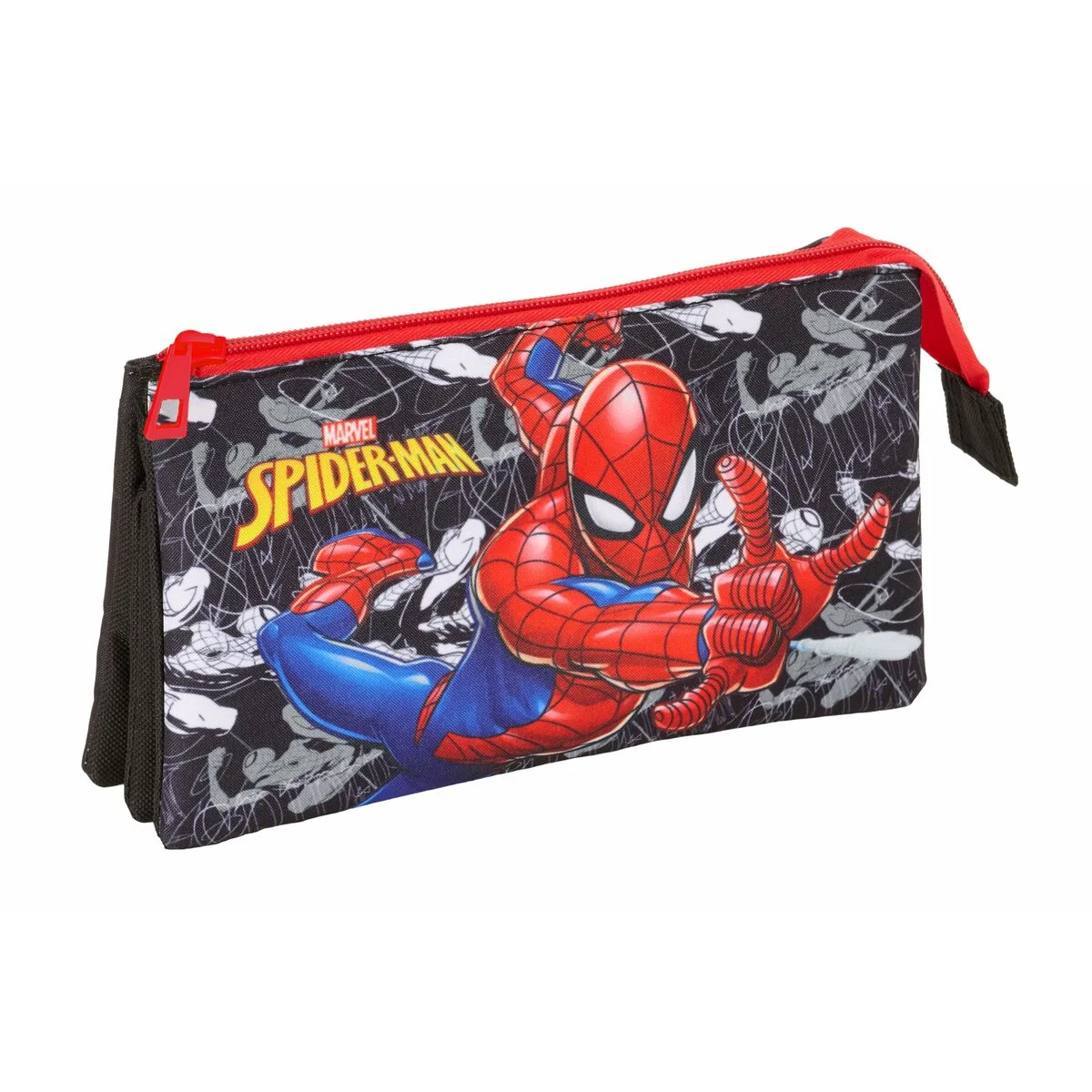 Portatodo Triple Spider-Man Negro 22 x 12 x 3 cm
