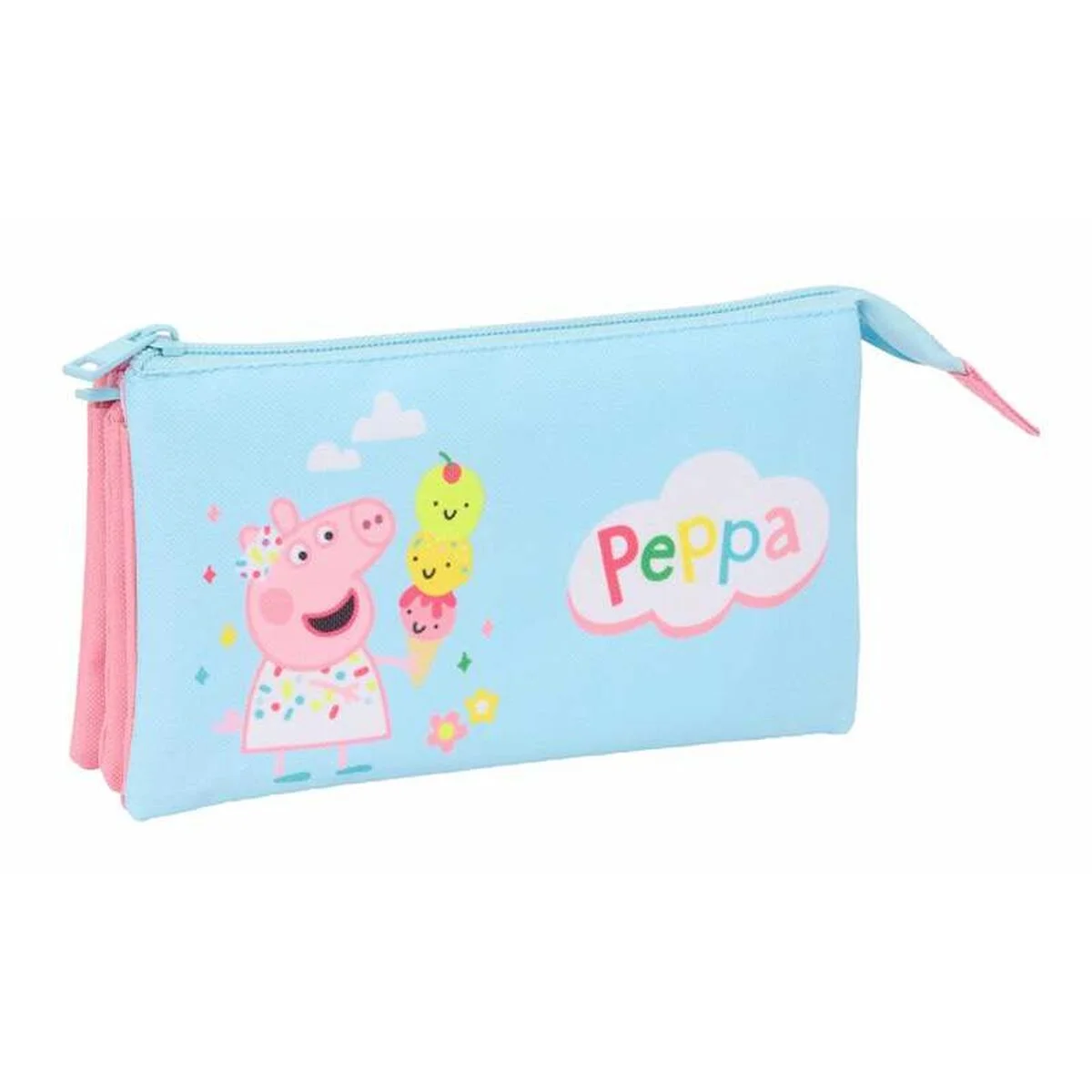 Portatodo Triple Peppa Pig Azul 22 x 12 x 3 cm