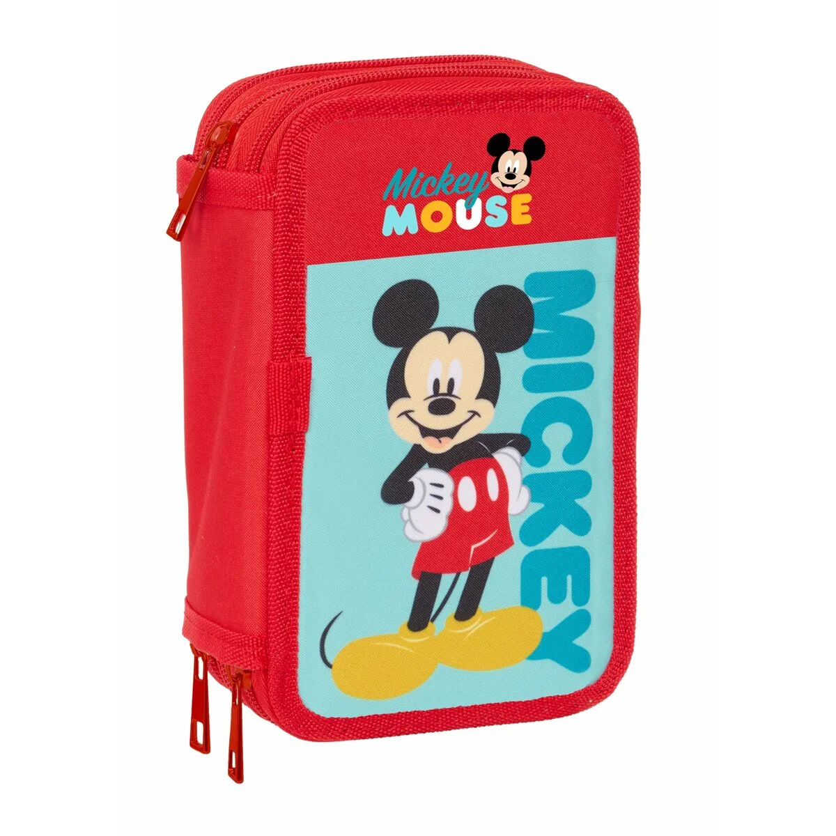 Plumier Triple Mickey Mouse Rojo 12,5 x 19,5 x 5,5 cm 37 Piezas