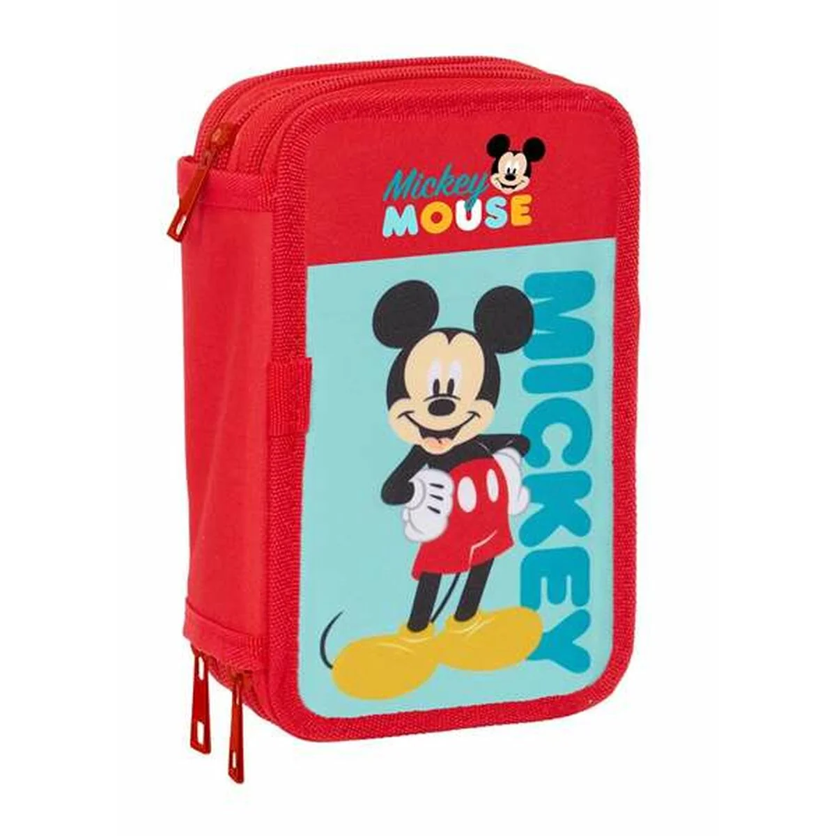 Plumier Triple Mickey Mouse Rojo 12,5 x 19,5 x 5,5 cm 37 Piezas