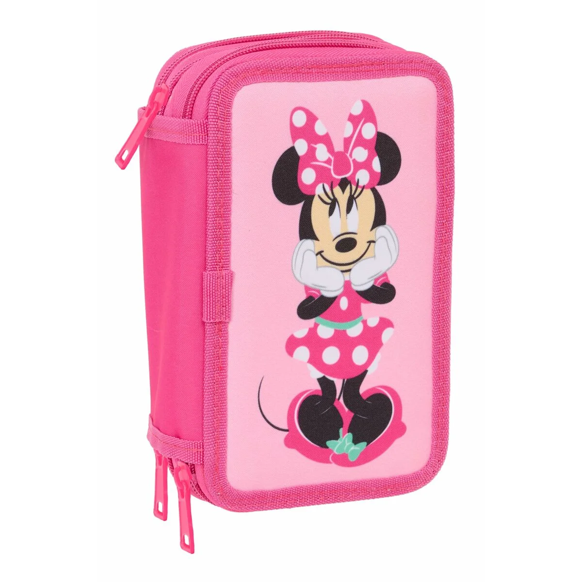 Plumier Triple Minnie Mouse Rosa 12,5 x 19,5 x 5,5 cm 37 Piezas
