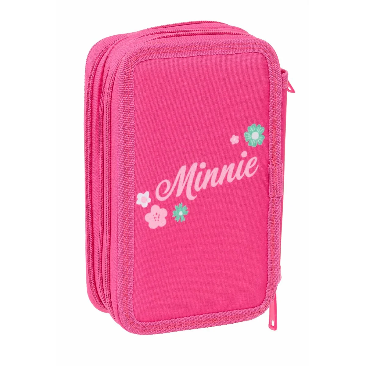 Plumier Triple Minnie Mouse Rosa 12,5 x 19,5 x 5,5 cm 37 Piezas