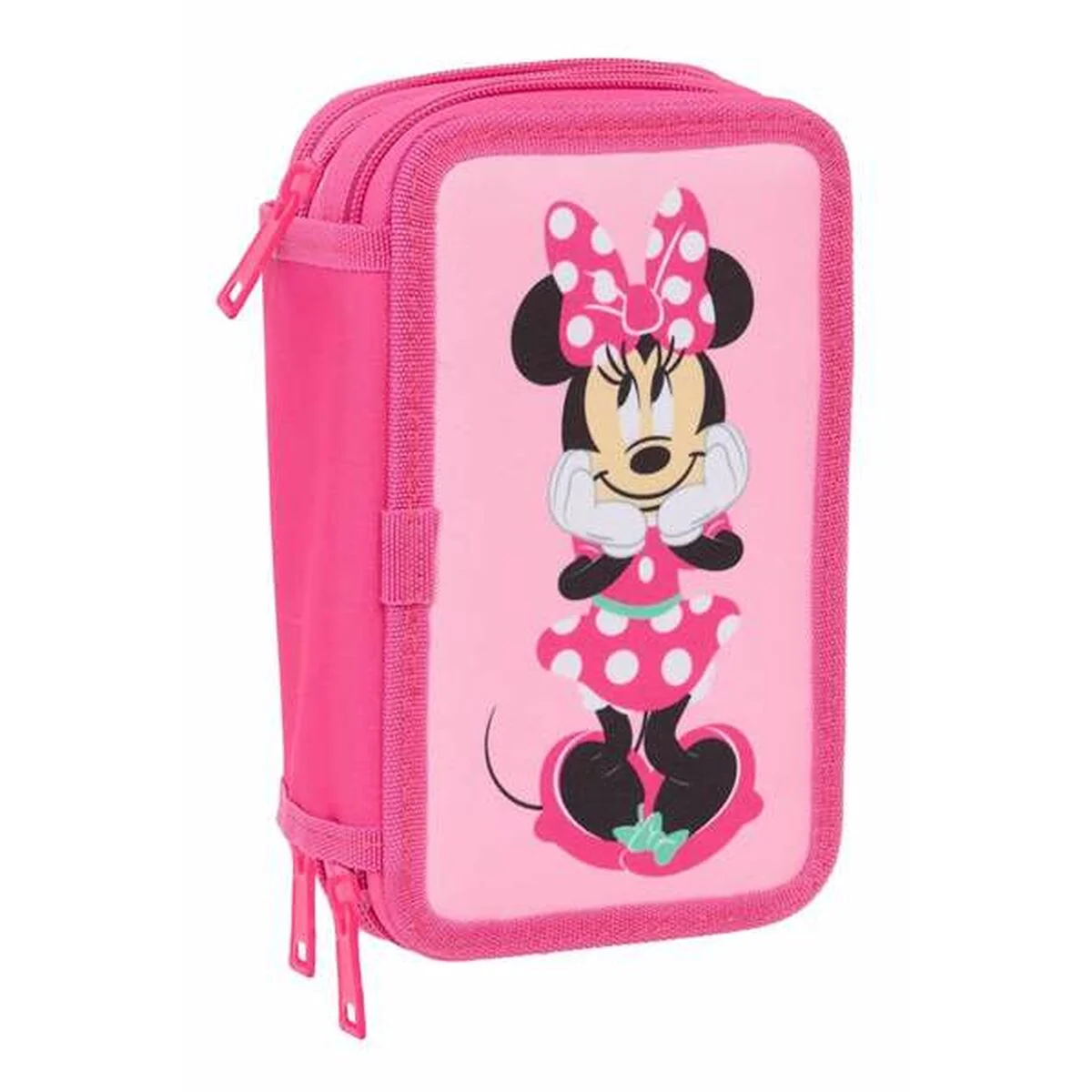 Plumier Triple Minnie Mouse Rosa 12,5 x 19,5 x 5,5 cm 37 Piezas