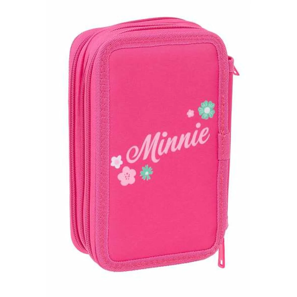 Plumier Triple Minnie Mouse Rosa 12,5 x 19,5 x 5,5 cm 37 Piezas