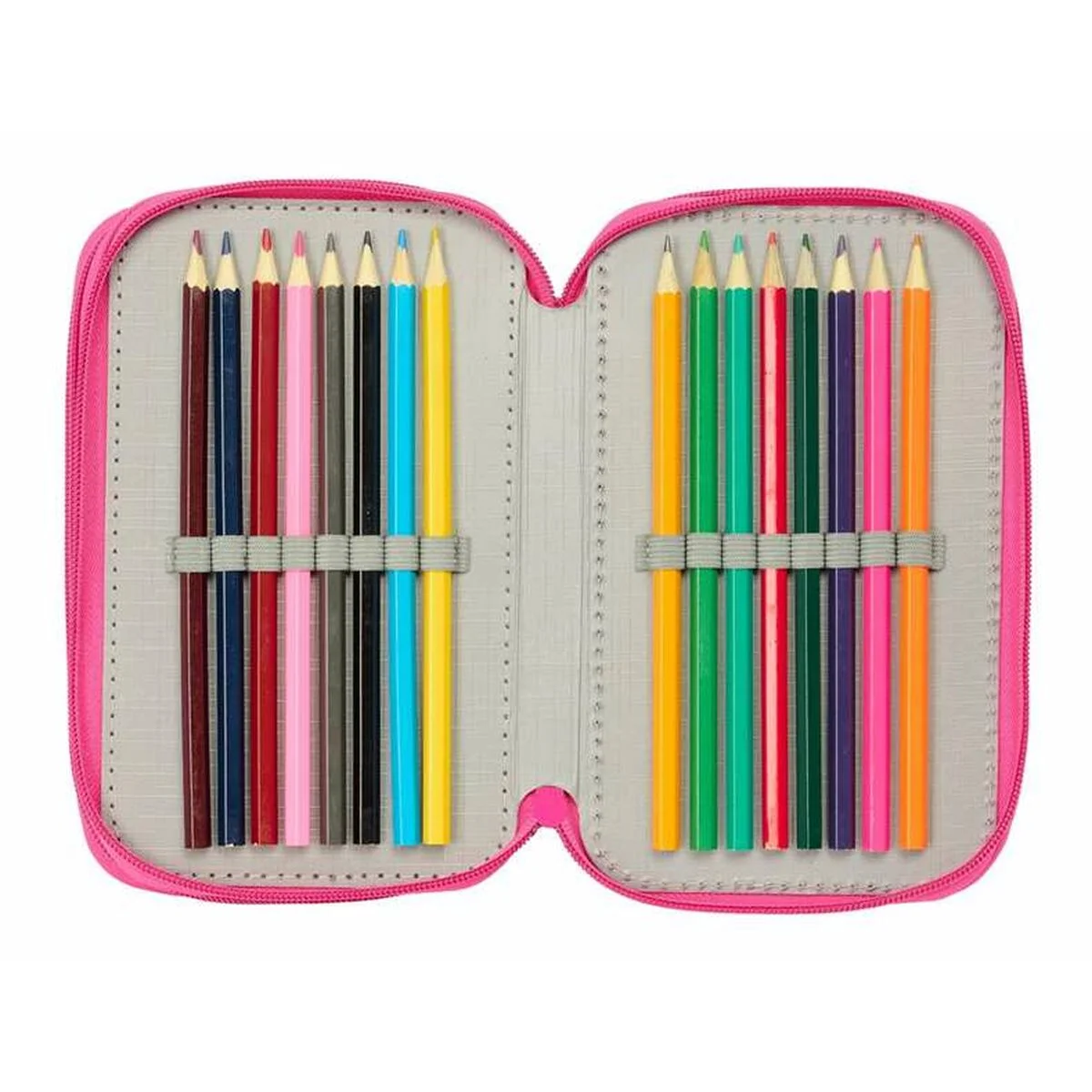 Plumier Triple Minnie Mouse Rosa 12,5 x 19,5 x 5,5 cm 37 Piezas