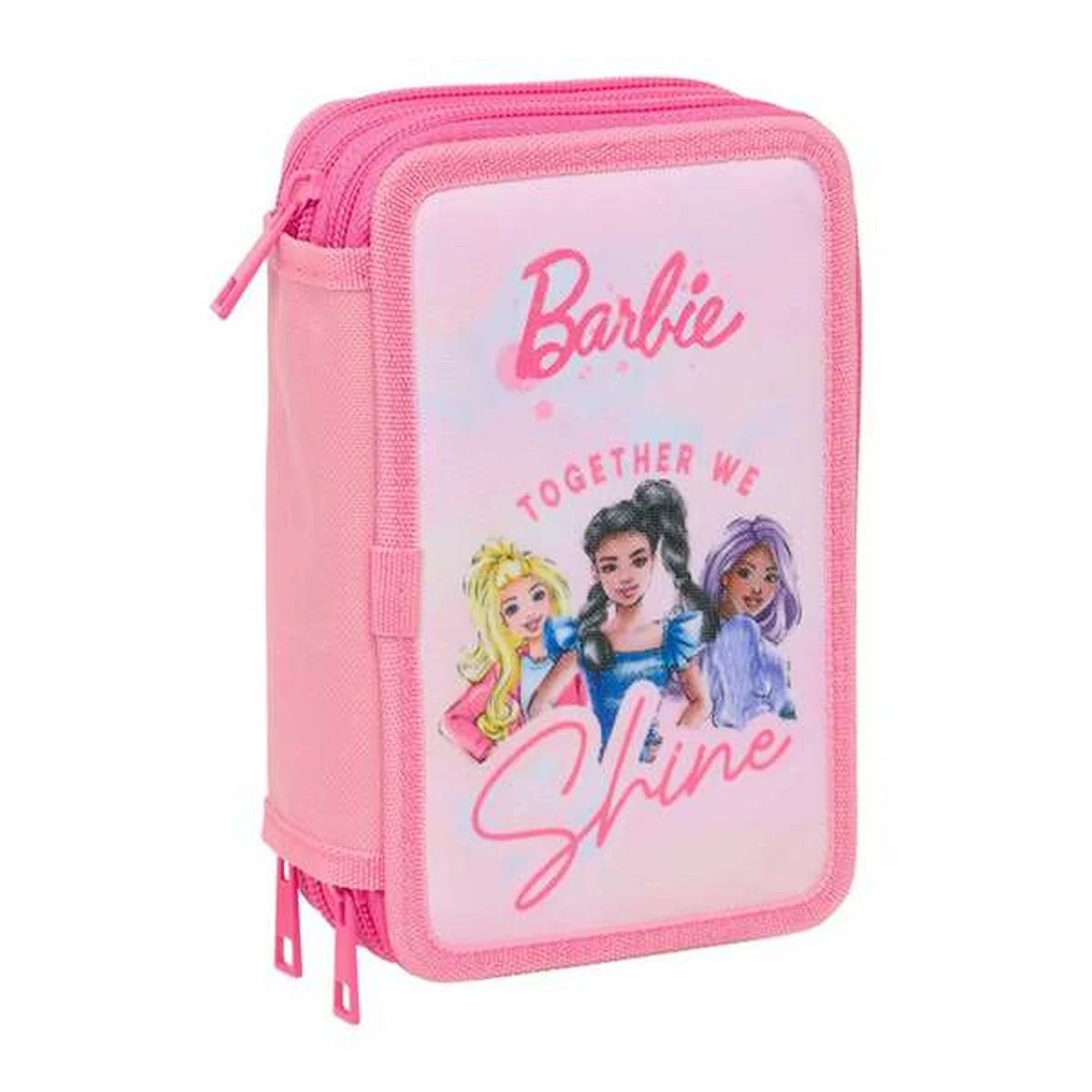 Plumier Triple Barbie Rosa 12,5 x 19,5 x 5,5 cm 37 Piezas