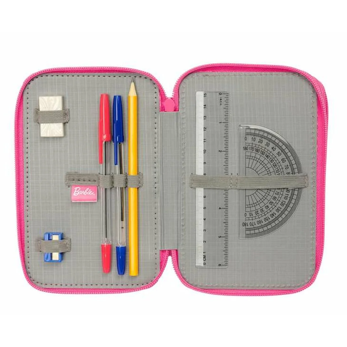 Plumier Triple Barbie Rosa 12,5 x 19,5 x 5,5 cm 37 Piezas