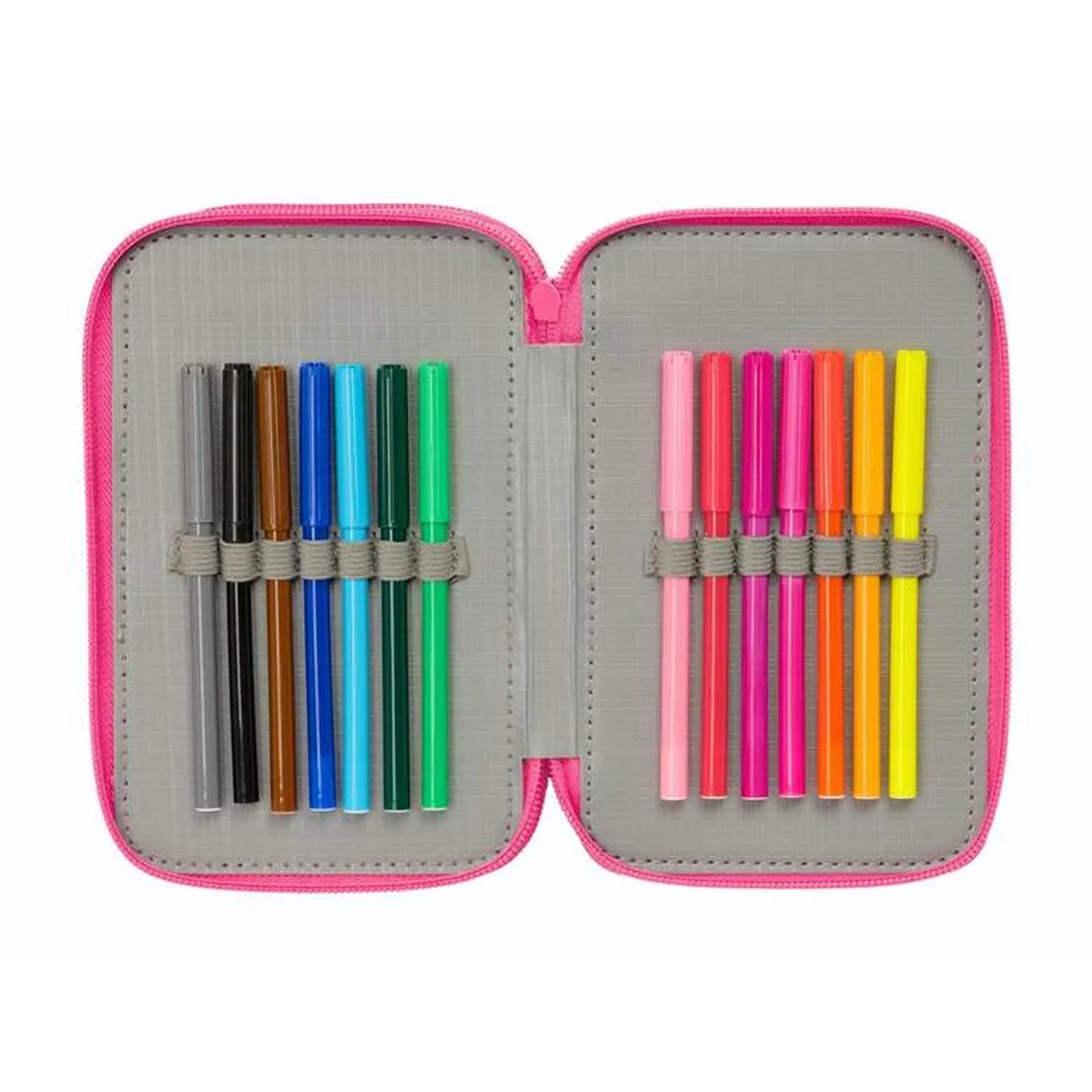 Plumier Triple Barbie Rosa 12,5 x 19,5 x 5,5 cm 37 Piezas