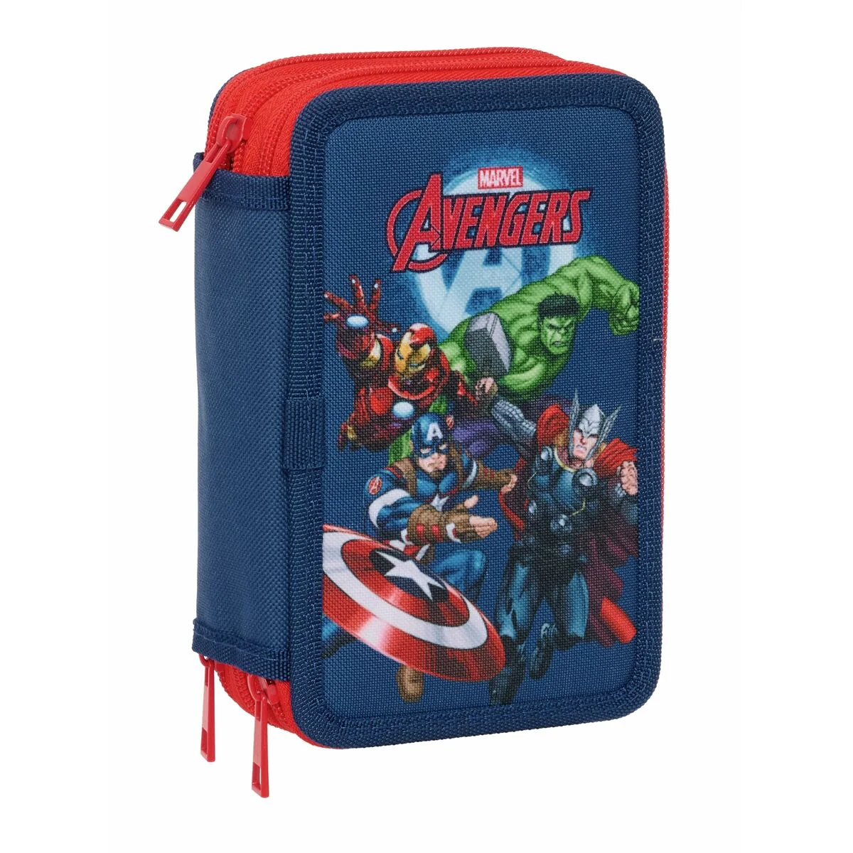 Plumier Triple The Avengers Azul marino 12,5 x 19,5 x 5,5 cm 37 Piezas