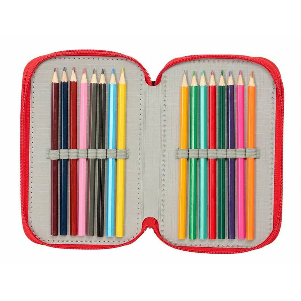 Plumier Triple Spider-Man Negro 12,5 x 19,5 x 5,5 cm 37 Piezas