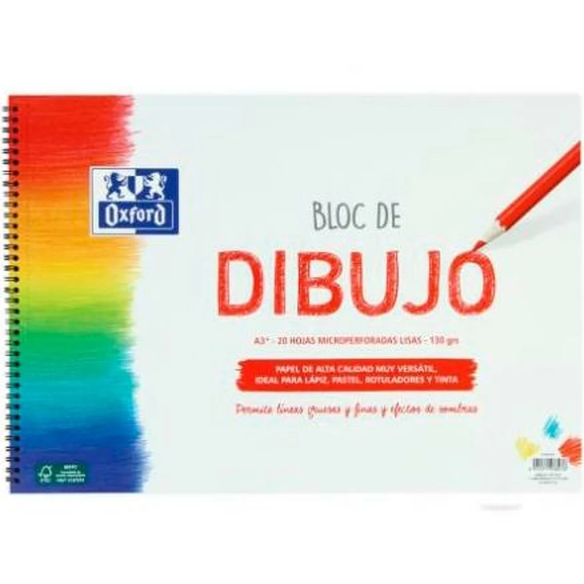 Bloc de dibujo Oxford Blanco A3 20 Hojas (5 Unidades)