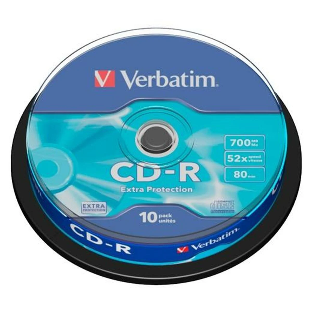 CD-R Verbatim EXTRA PROTECTION 700 MB 52x 10 Piezas (20 Unidades)