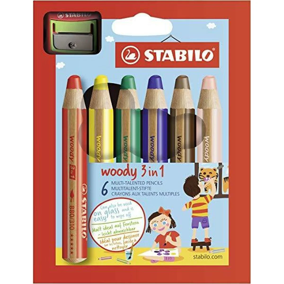 Lápices de colores Stabilo Woody Multicolor 6 Piezas (5 Unidades)
