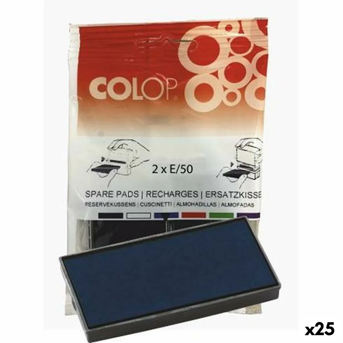 Almohadilla Colop E/50 Azul 2 Piezas (25 Unidades)