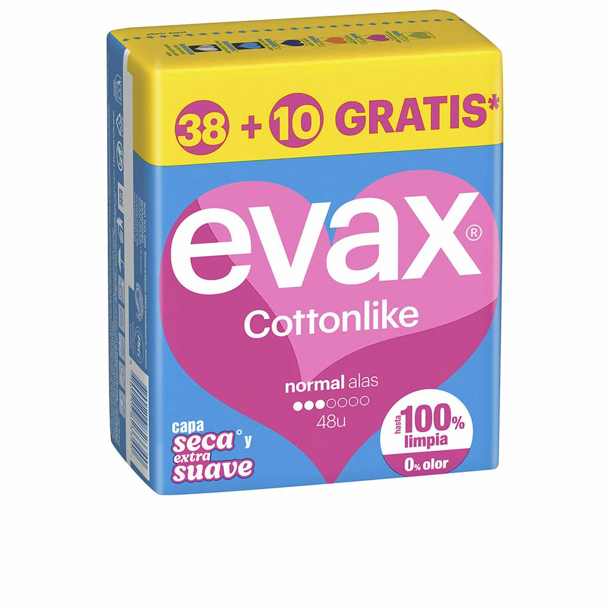 Compresas Normales con Alas Evax COTTONLIKE 48 Unidades