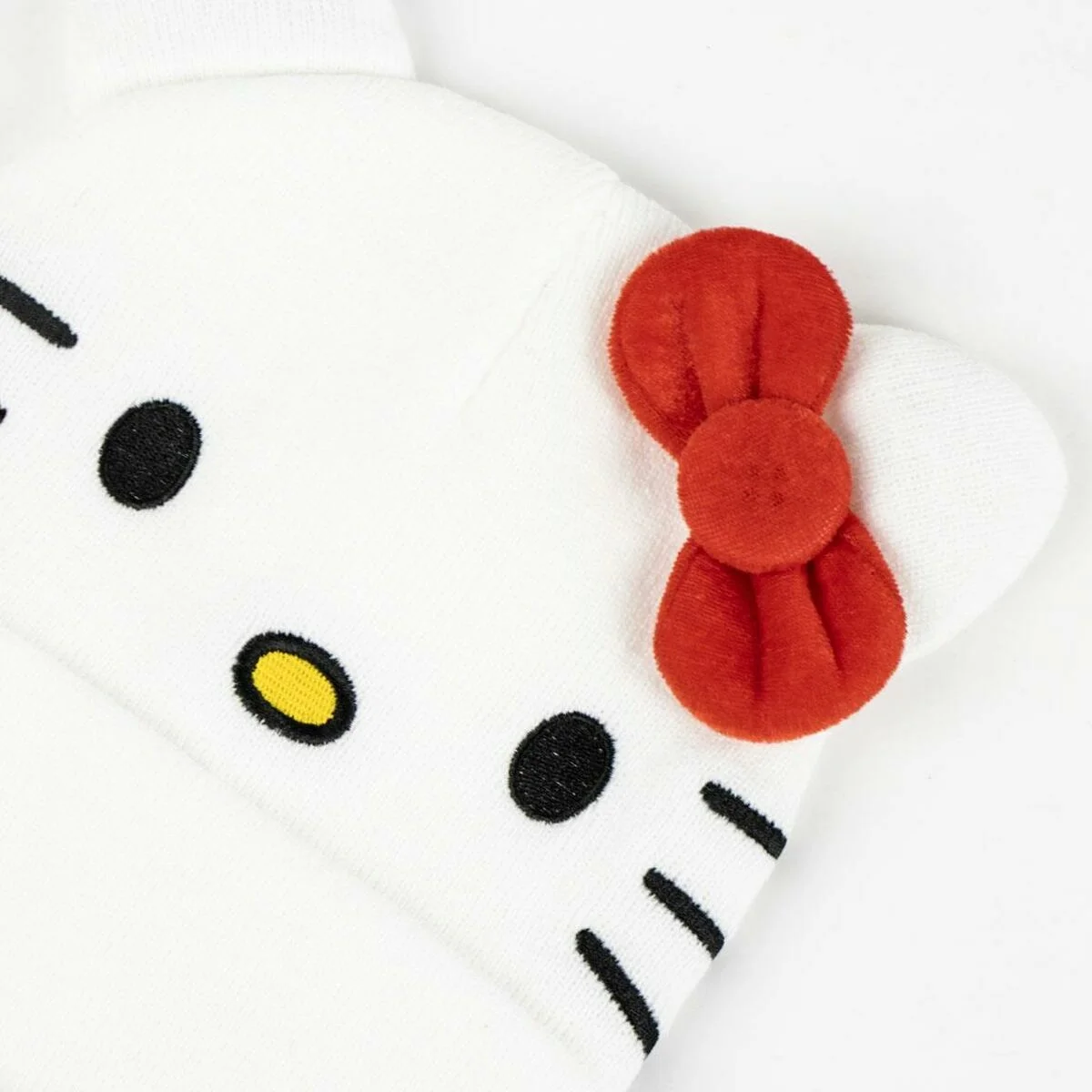 Gorro y Guantes Hello Kitty Blanco 2 Piezas