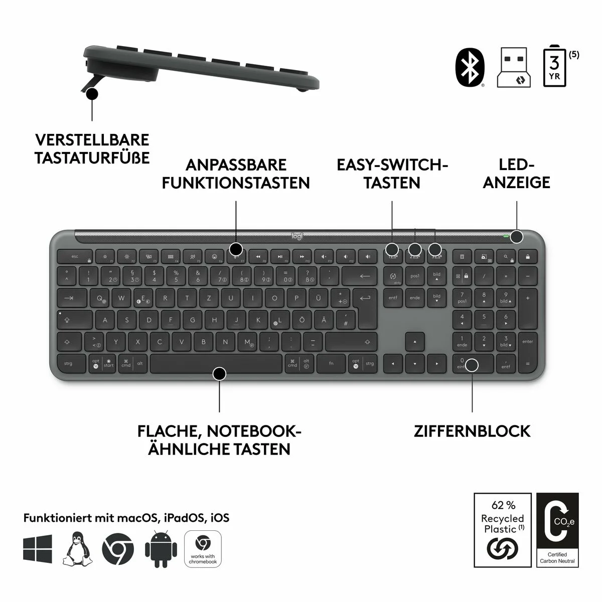 Teclado y Ratón Logitech 920-012504 Grafito Alemán QWERTZ