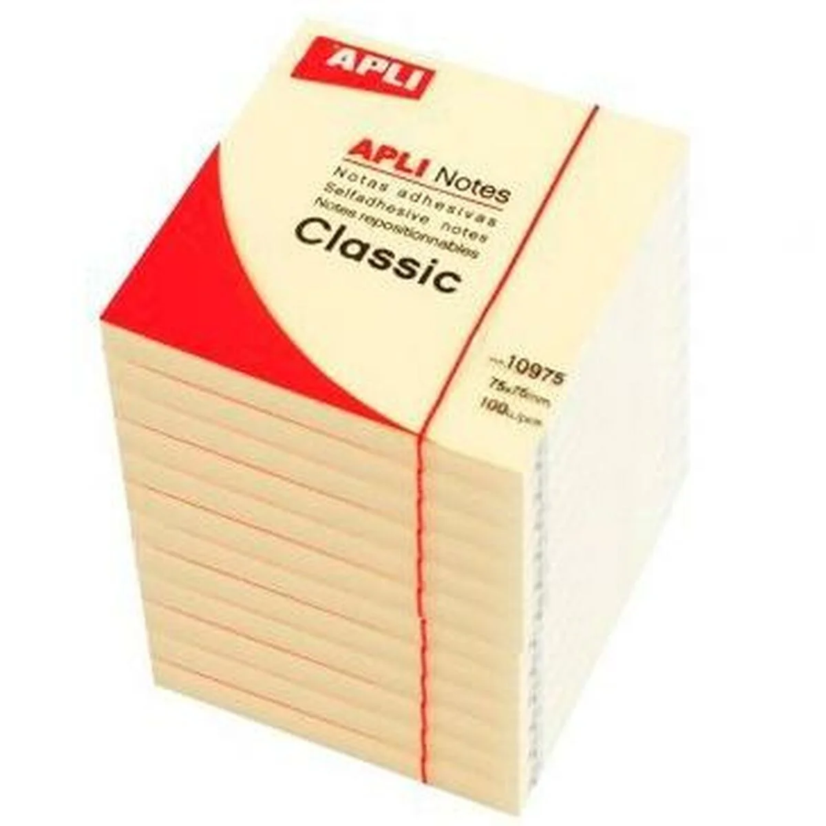 Notas Adhesivas Apli CLASSIC Amarillo 75 x 75 mm (12 Unidades)