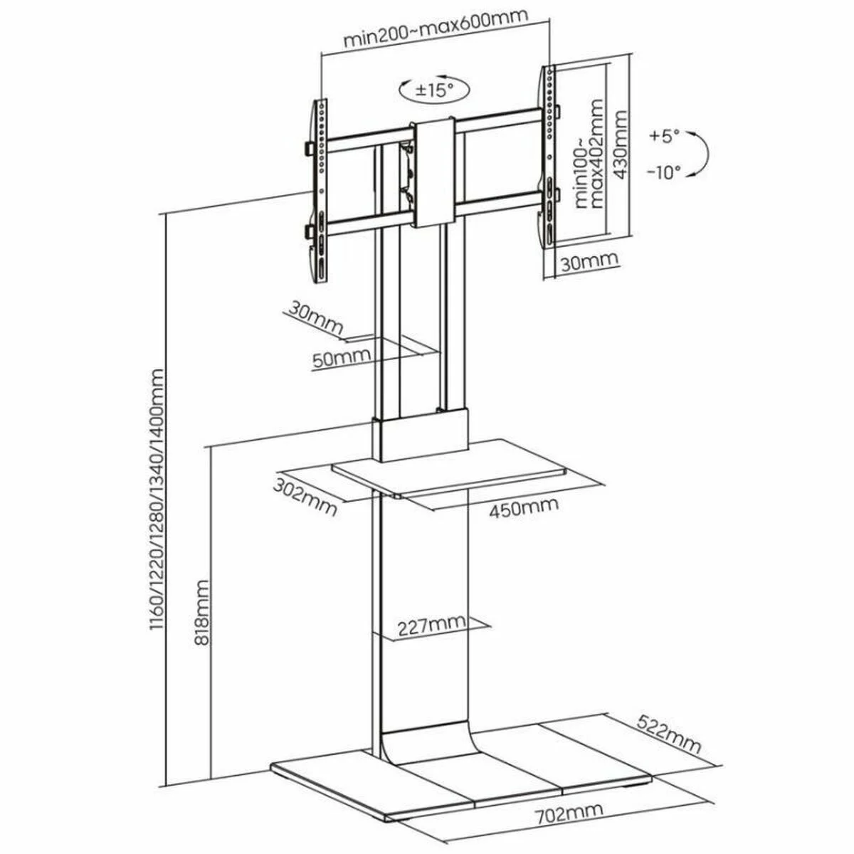 Soporte TV Aisens FT86TSE-401
