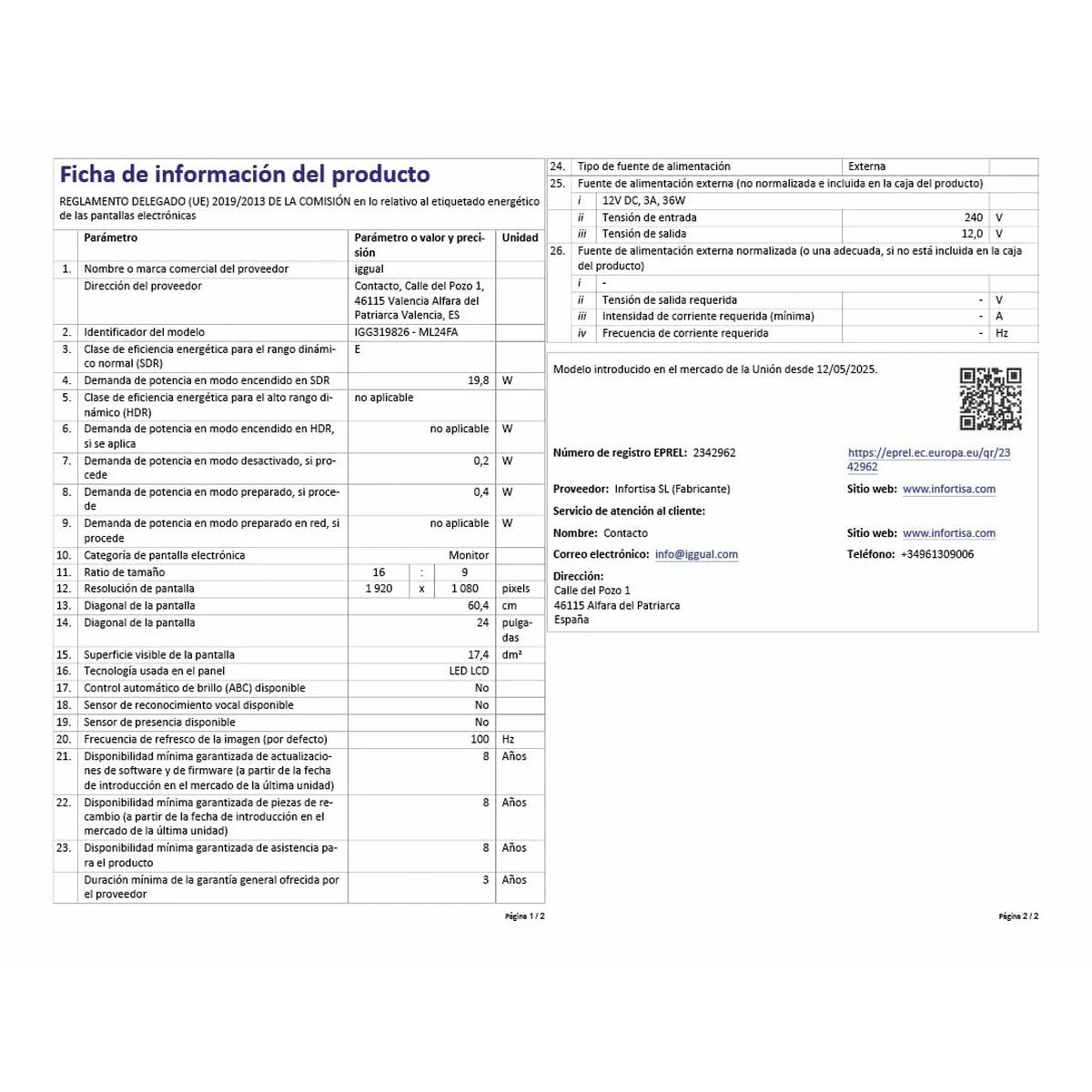 Monitor iggual AA 24" Full HD