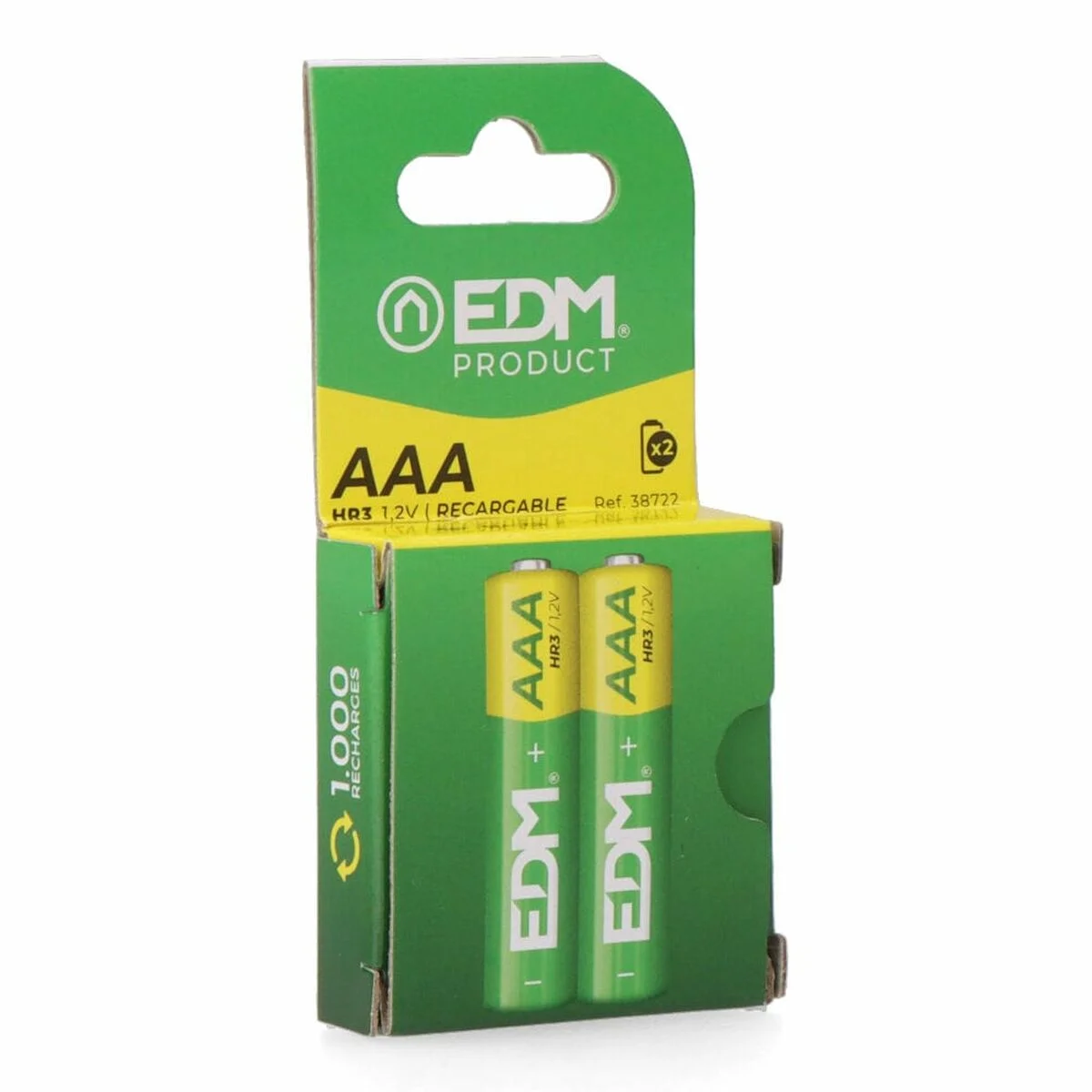 Pilas Recargables EDM 38722 eco-series aaa - hr03 950ma 950 mAh 1,2 V AAA R03 Pilas Recargables (2 Unidades)