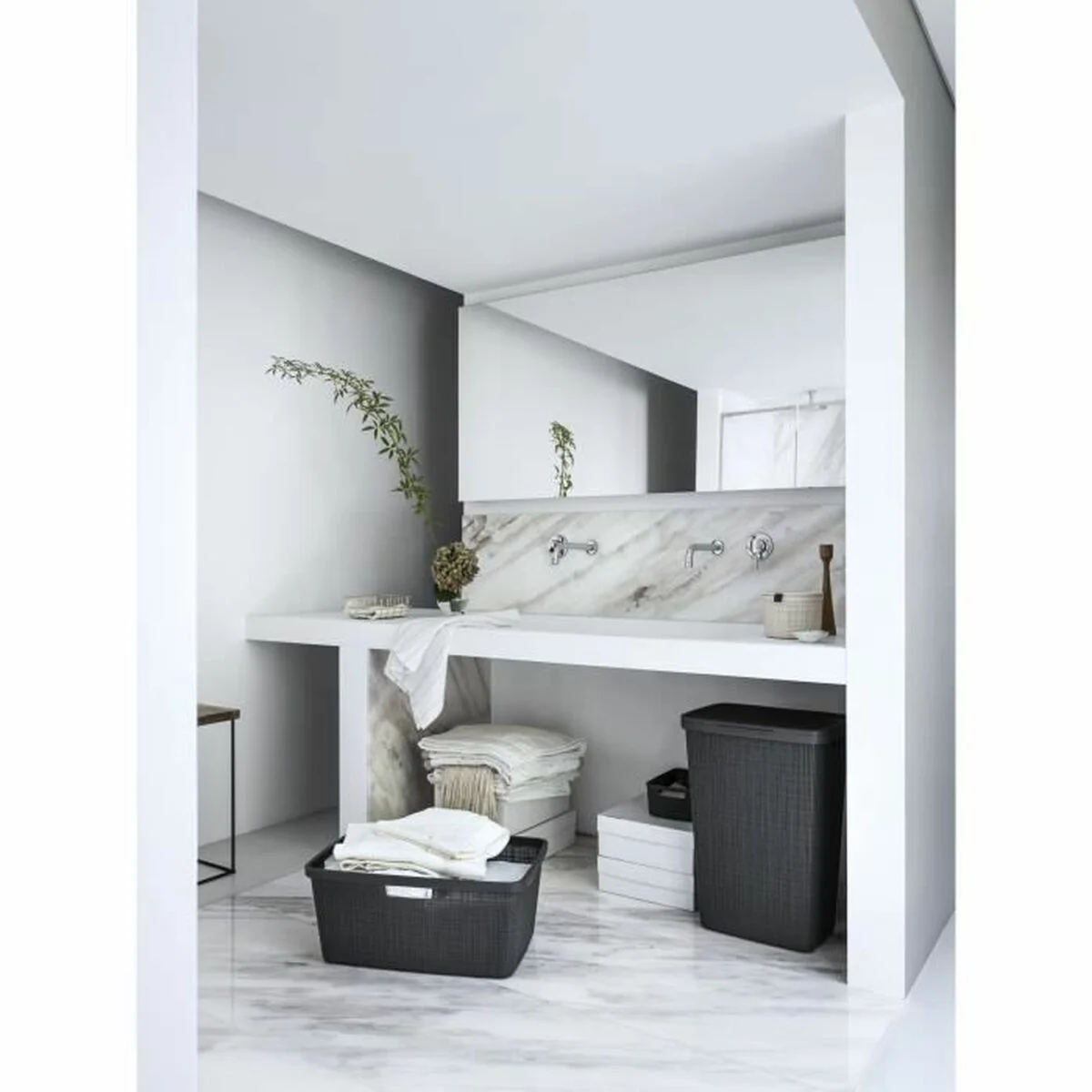 Multi-purpose basket Curver Dark grey Jute Plastic