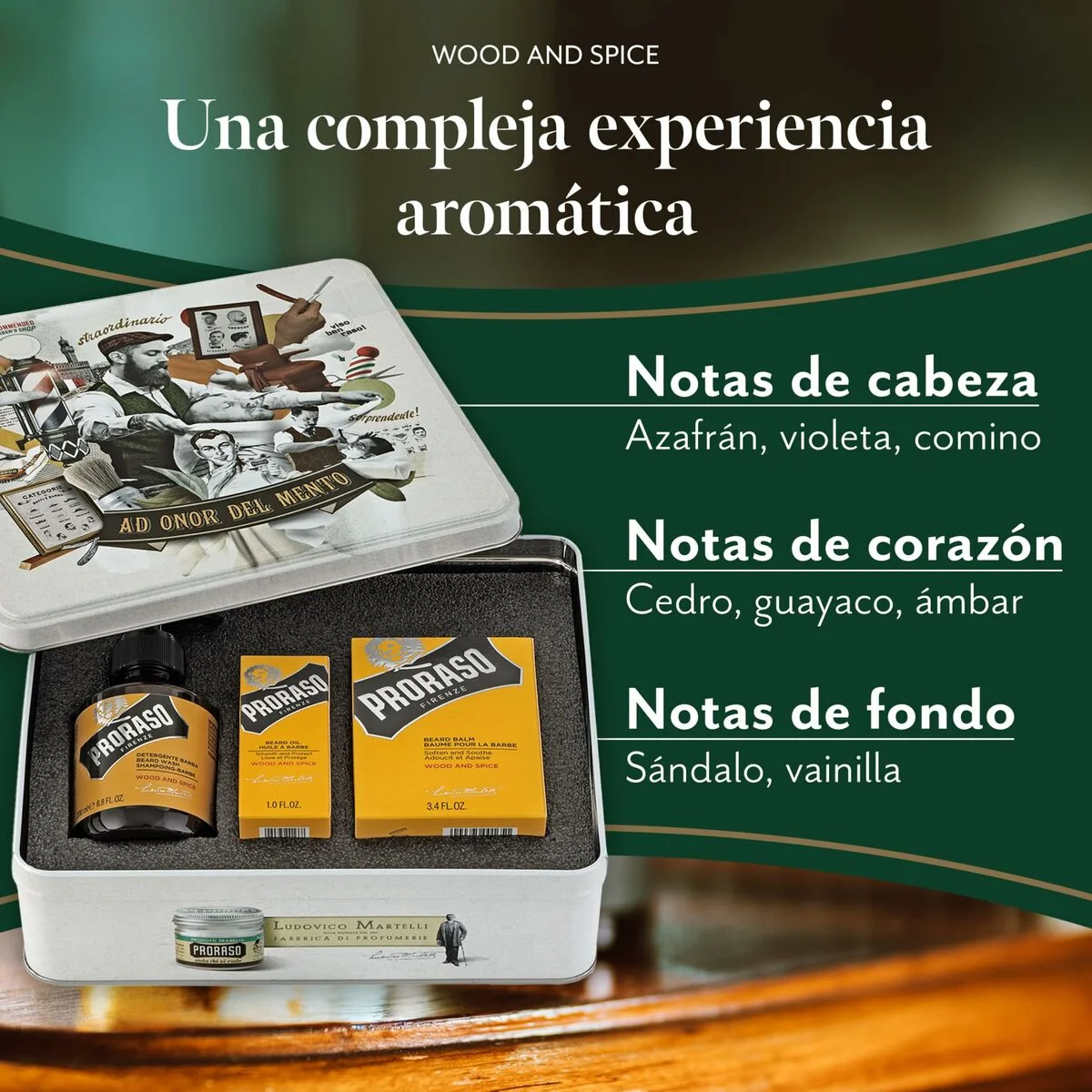 Set para Cuidado de la Barba Proraso Wood & Spice 3 Piezas