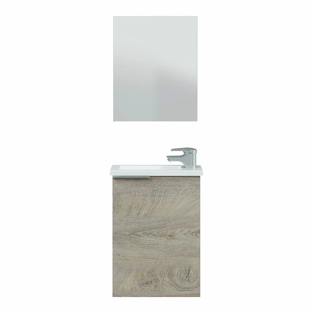 Shelf with hanger and mirror Forés Brown