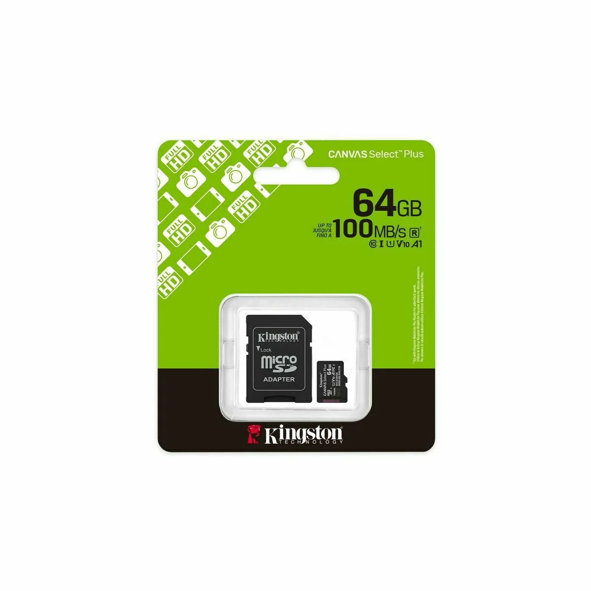 Tarjeta de Memoria Micro SD con Adaptador Kingston SDCS3/64GB 64 GB