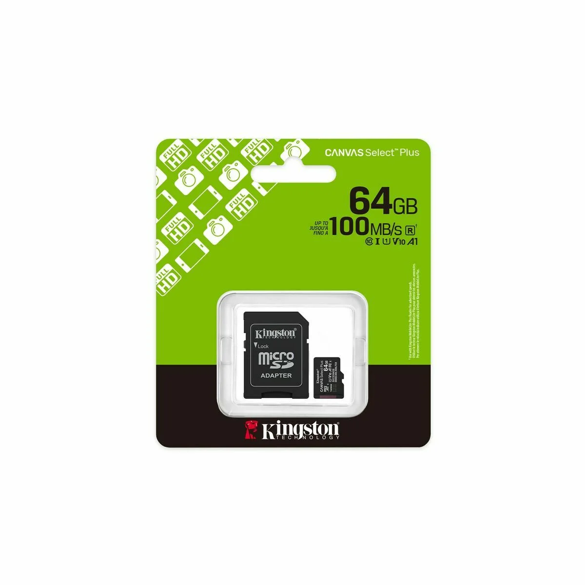 Tarjeta de Memoria Micro SD con Adaptador Kingston SDCS3/64GB 64 GB