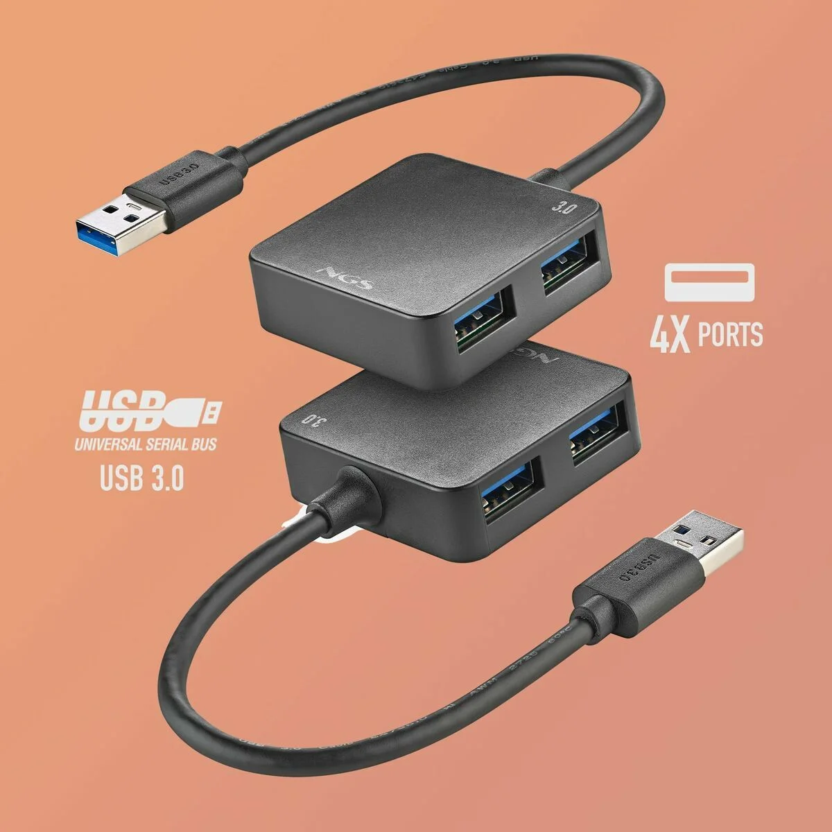 Hub USB NGS IHUB3.0TINY Negro