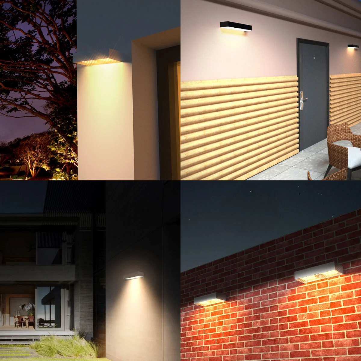 Aplique de Pared Velamp TEGEL Negro Policarbonato 6 W 800 lm (4000 K)