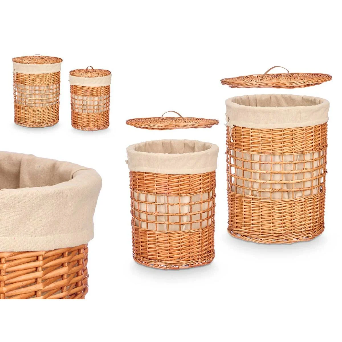 Juego de Cestos Kipit Natural Mimbre 2 Piezas