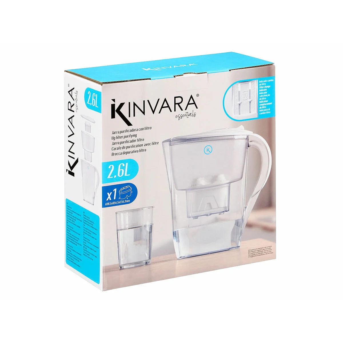 Jarra Filtrante Kinvara Blanco Transparente ABS 2,6 L
