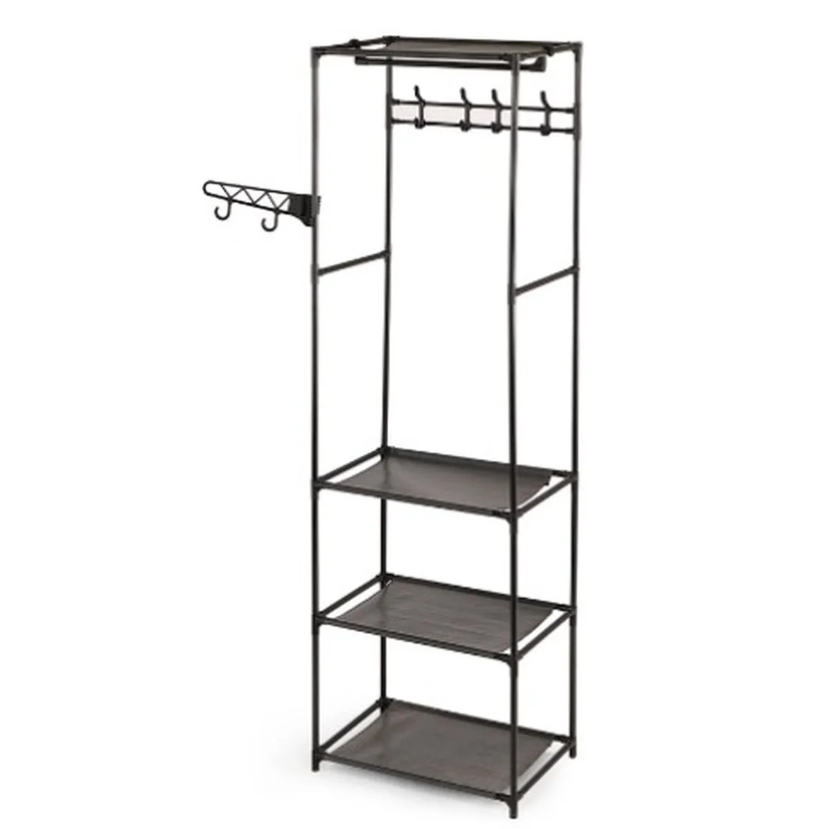 Armario ropero Kipit Negro Metal Tela 55 x 36 x 170 cm