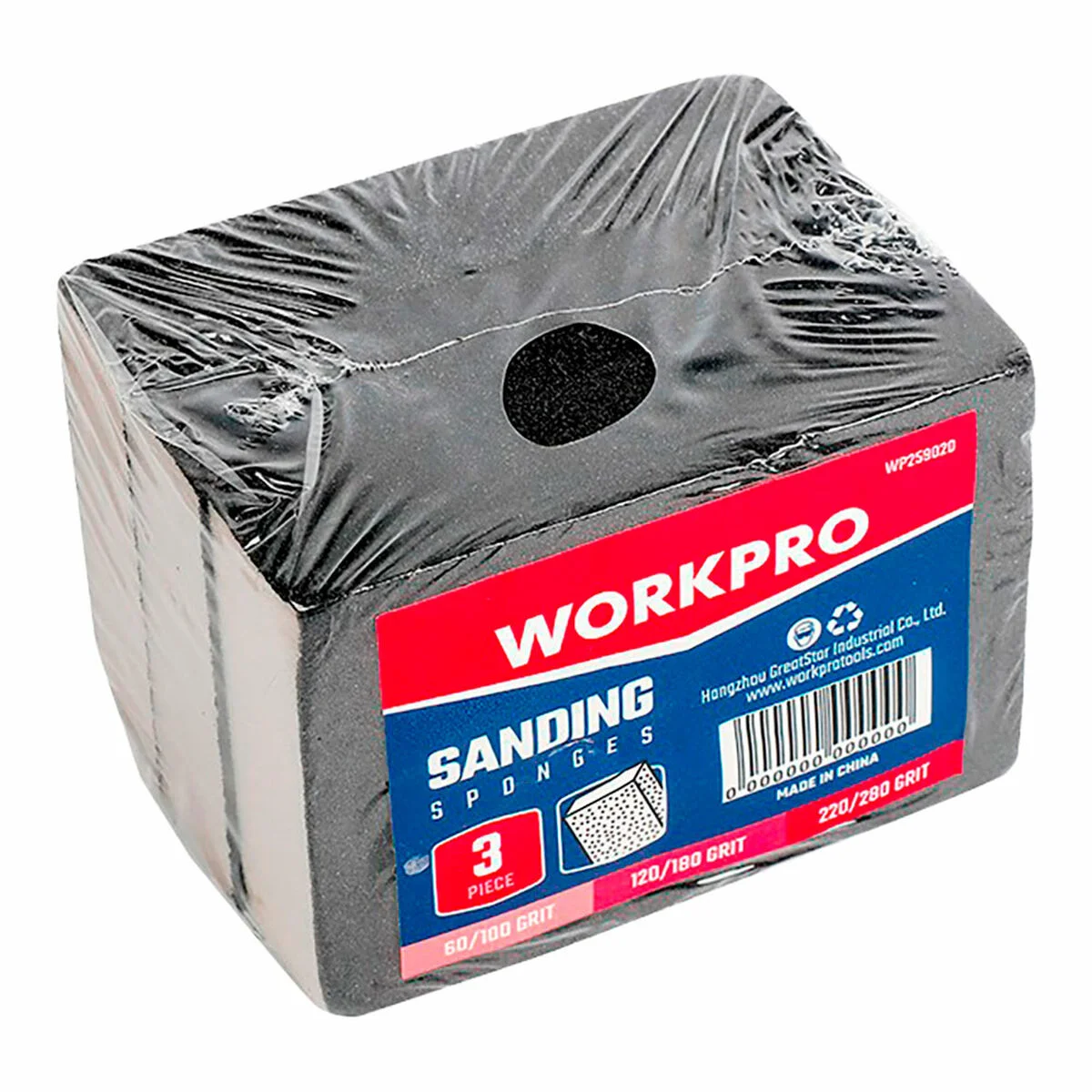 Polish Sponge Workpro 60 g 120 g 180 g 100 g 220 g (3 Units)