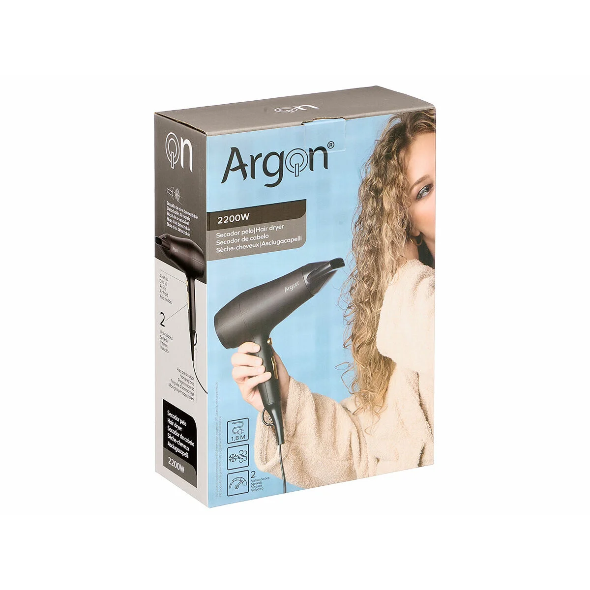 Secador de Pelo Argon Negro Dorado 2200 W