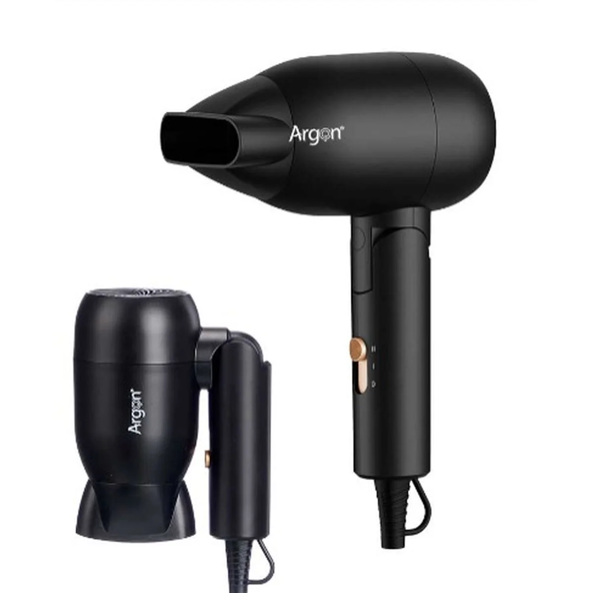 Secador de Pelo Plegable Argon Negro Dorado 1500 W
