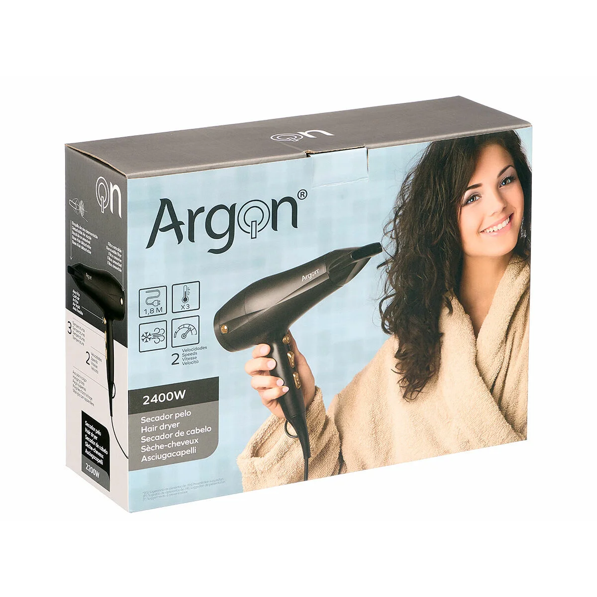 Secador de Pelo Argon Negro Dorado 2400 W