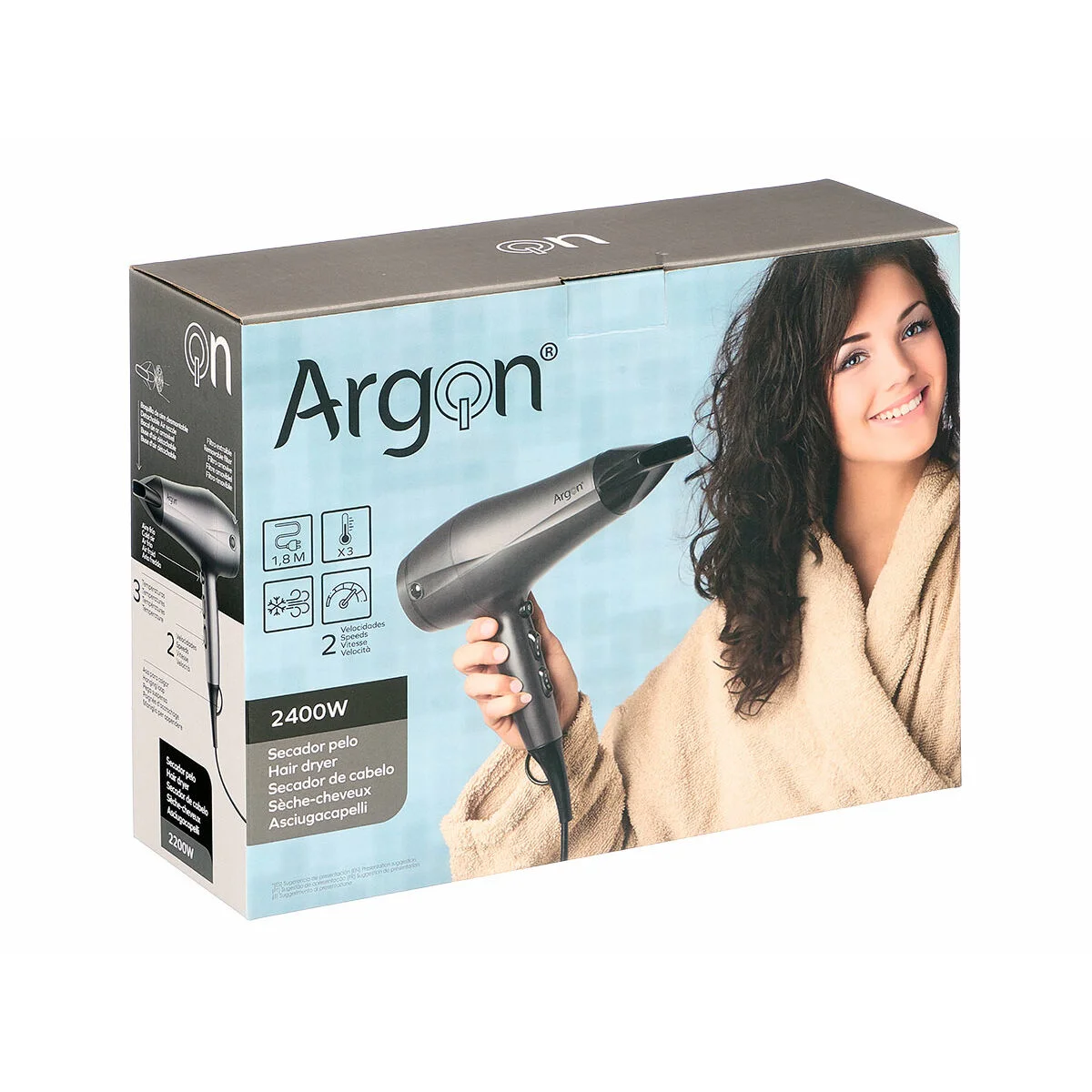 Secador de Pelo Argon Negro Plateado 2400 W