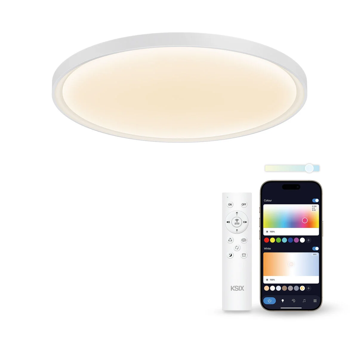 Plafón LED KSIX SmartLED KSIX Halo 2 Blanco Plástico 25 W (3000k - 6500k) (6500 K)