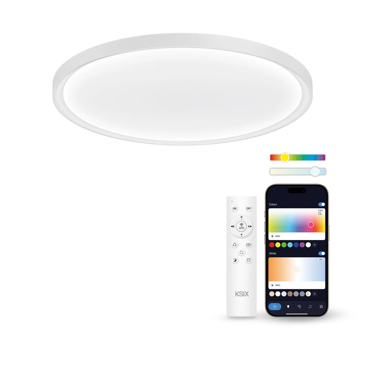 Plafón LED KSIX SmartLED KSIX Halo 2 Blanco Plástico 25 W (3000k - 6500k) (6500 K)