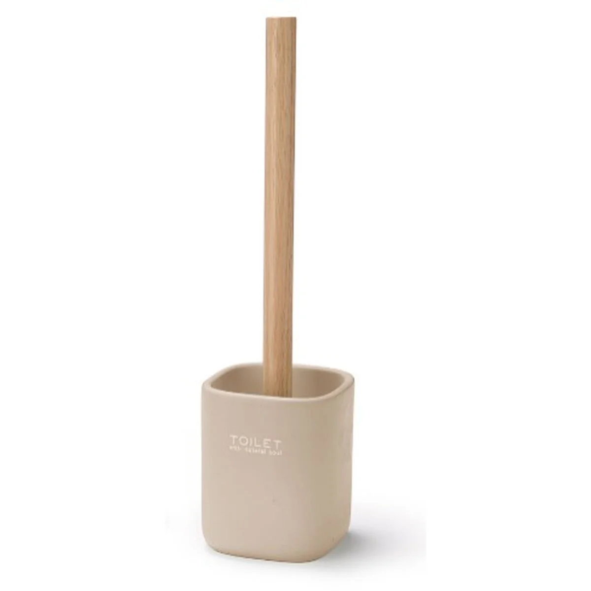 Escobilla para el Baño Berilo Blanco Beige Madera Poliresina 9,6 x 37 x 9,5 cm (6 Unidades)