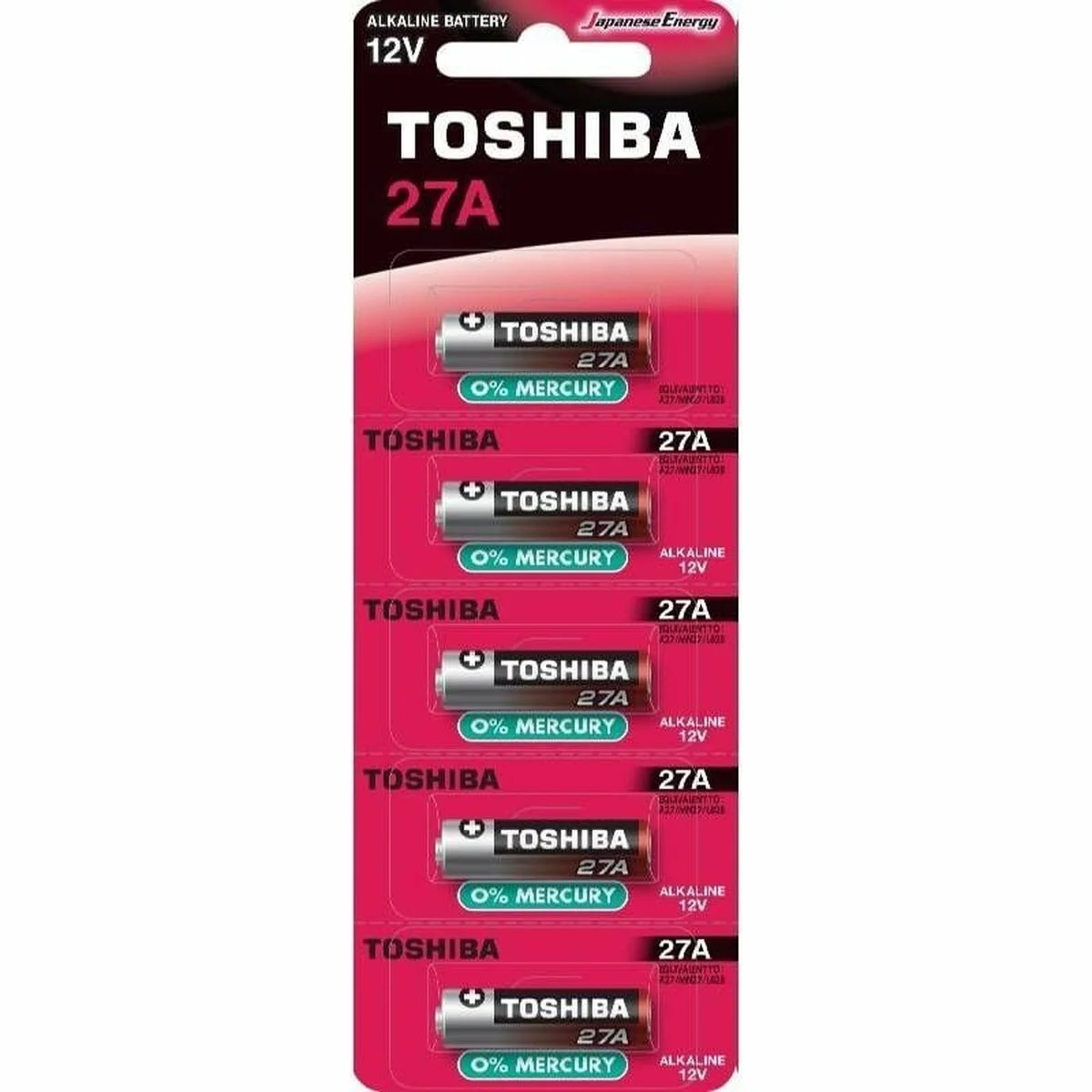 Pilas Recargables Toshiba 27A 12 V (5 Unidades)
