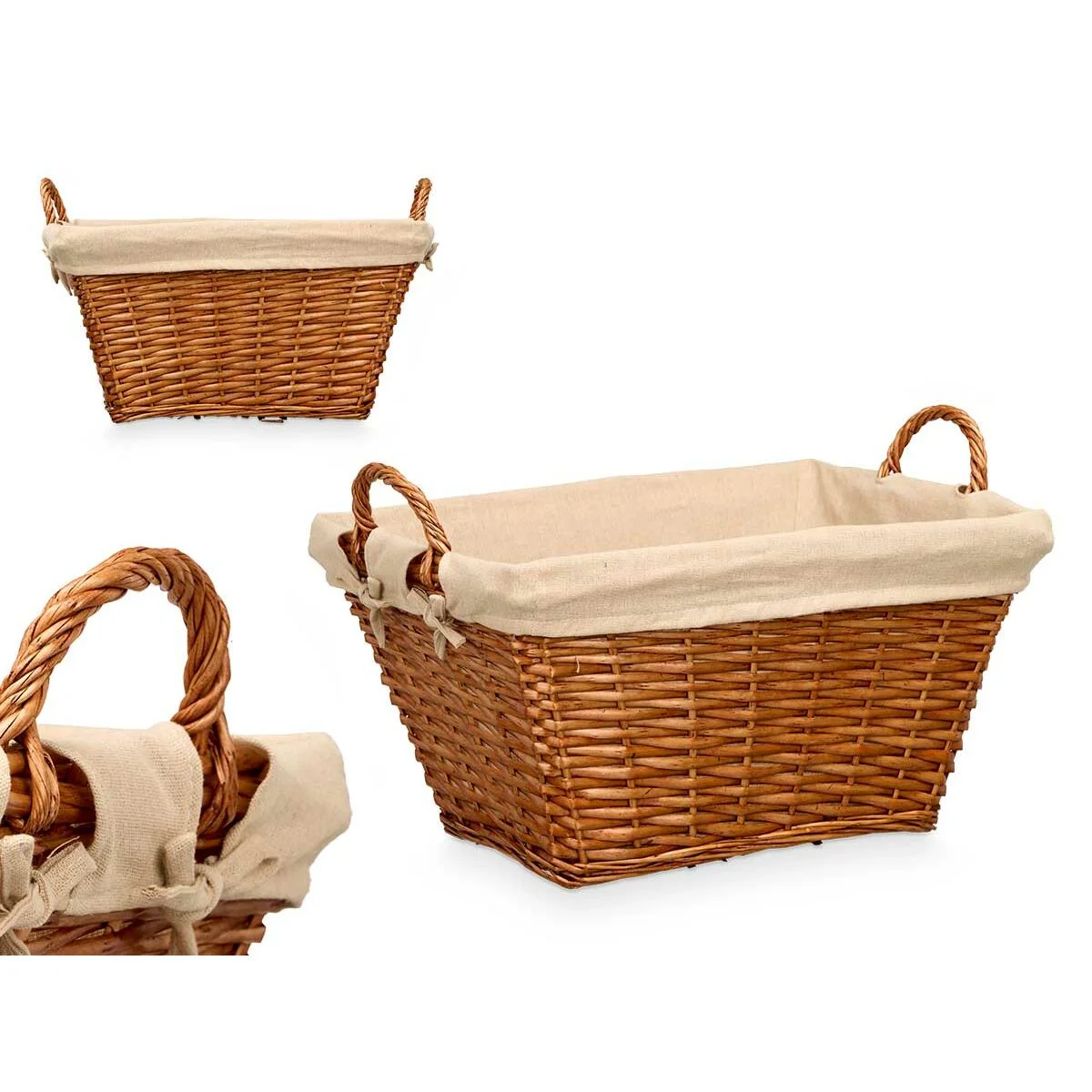 Cesta Multiusos Kipit Natural Poliéster Algodón Mimbre (12 Unidades)