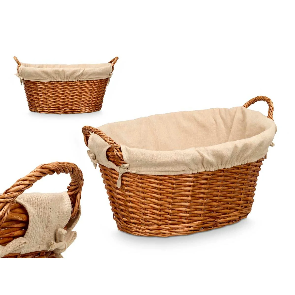 Cesta Multiusos Kipit Natural Poliéster Algodón Mimbre (12 Unidades)