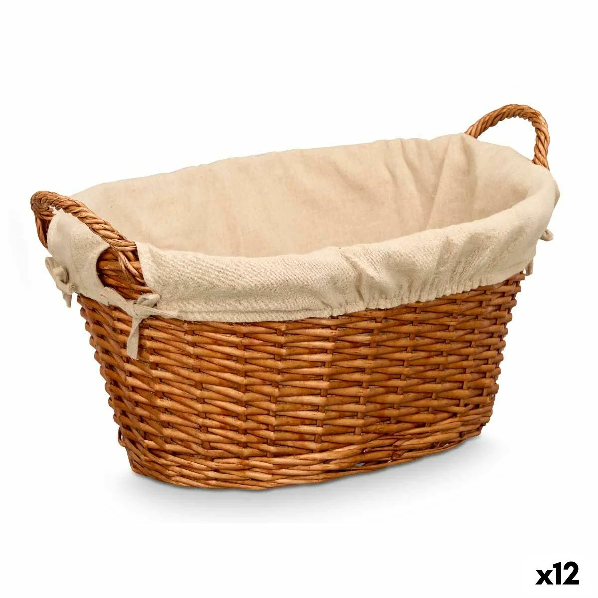 Cesta Multiusos Kipit Natural Poliéster Algodón Mimbre (12 Unidades)